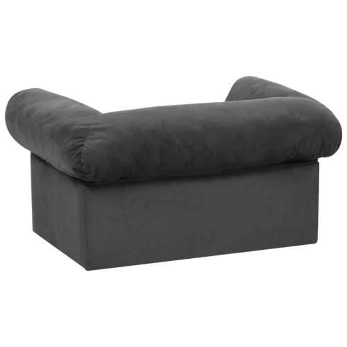 Sofa za pse s ladicom tamnosiva 75 x 50 x 38 cm plišana - Tamno siva Cijena