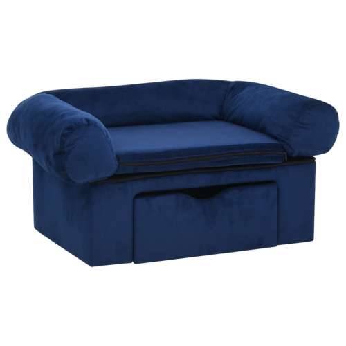 Sofa za pse s ladicom plava 75 x 50 x 38 cm plišana - Plava Cijena
