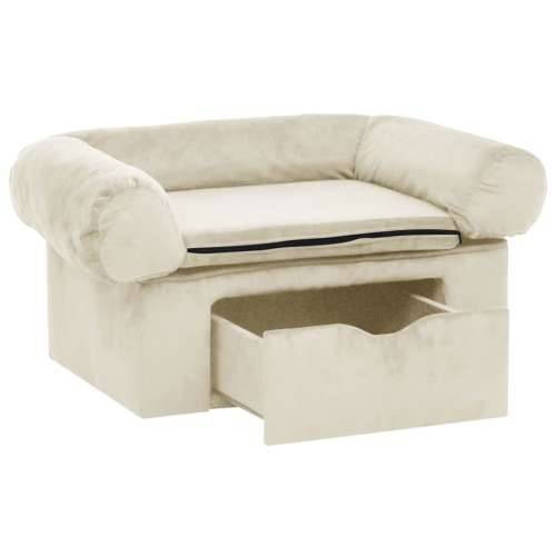 Sofa za pse s ladicom krem 75 x 50 x 38 cm plišana - Krema Cijena