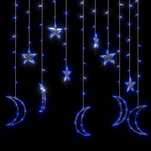 Vilinska svjetla zvijezde i mjeseci s daljinskim 138 LED plava Cijena