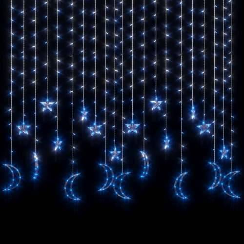 Vilinska svjetla zvijezde i mjeseci s daljinskim 345 LED plava Cijena
