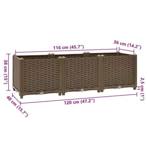 Povišena gredica 120 x 40 x 38 cm od polipropilena - Smeđa 120 x 40 x 38 cm 1 Cijena