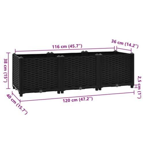 Povišena gredica 160 x 40 x 38 cm od polipropilena - Crna 160 x 40 x 38 cm 1 Cijena