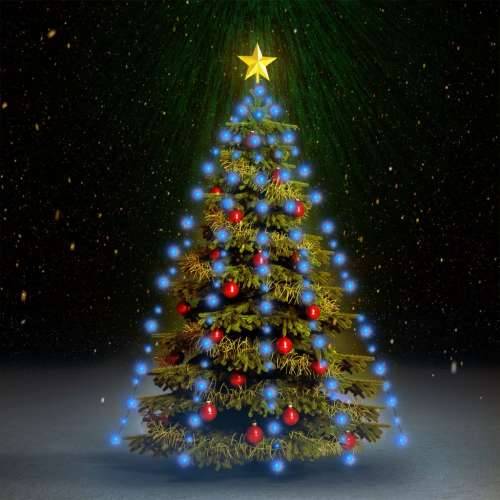 Mrežasta svjetla za božićno drvce 210 LED žarulja plava 210 cm - Plava 210 cm 1 Cijena