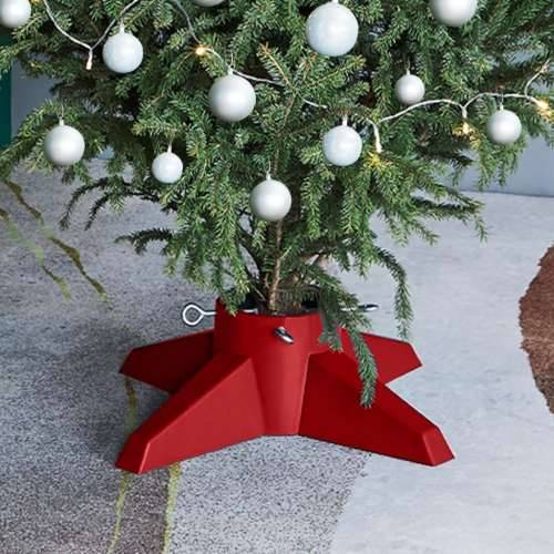 Stalak za božićno drvce crveni 55,5 x 55,5 x 15 cm