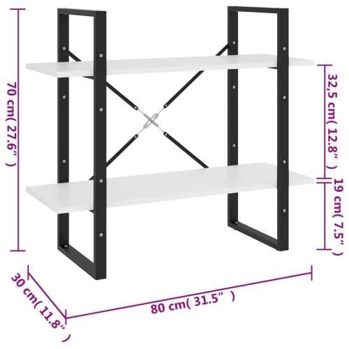 Ormarić za knjige s 2 razine crni 80 x 30 x 70 cm od iverice Cijena