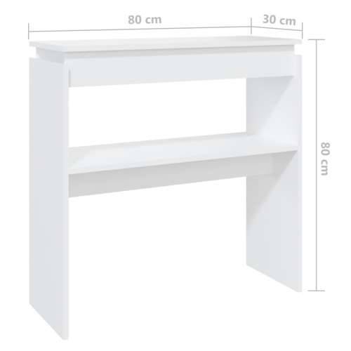 Konzolni stol bijeli 80 x 30 x 80 cm od konstruiranog drva - Bijela 1 80 cm Cijena