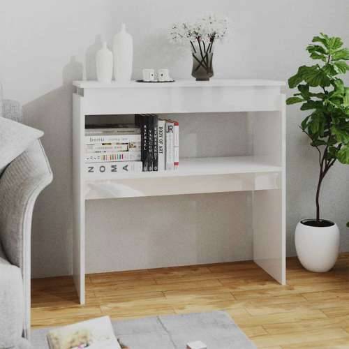 Konzolni stol visoki sjaj bijeli 80x30x80 cm konstruirano drvo - Visoko sjajno bijela 1 80 cm Cijena