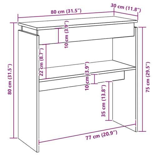 Konzolni stol visoki sjaj bijeli 80x30x80 cm konstruirano drvo - Visoko sjajno bijela 1 80 cm Cijena