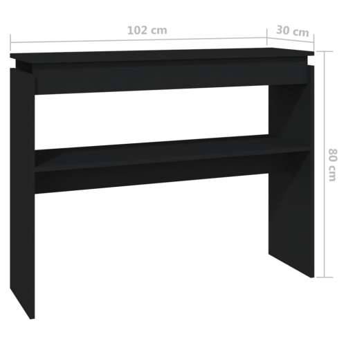 Konzolni stol crni 102 x 30 x 80 cm od konstruiranog drva - Crna 1 102 cm Cijena