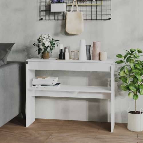 Konzolni stol visoki sjaj bijeli 102x30x80 cm konstruirano drvo - Visoko sjajno bijela 1 102 cm Cijena