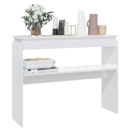 Konzolni stol visoki sjaj bijeli 102x30x80 cm konstruirano drvo - Visoko sjajno bijela 1 102 cm Cijena