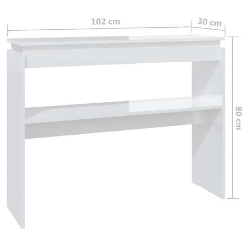 Konzolni stol visoki sjaj bijeli 102x30x80 cm konstruirano drvo - Visoko sjajno bijela 1 102 cm Cijena