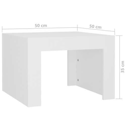Stolić za kavu bijeli 50 x 50 x 35 cm od konstruiranog drva - Bijela 50 x 50 x 35 cm 1 Cijena