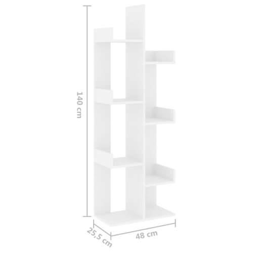 Ormarić za knjige bijeli 48 x 25,5 x 140 cm konstruirano drvo - Bijela 1 48 cm Cijena