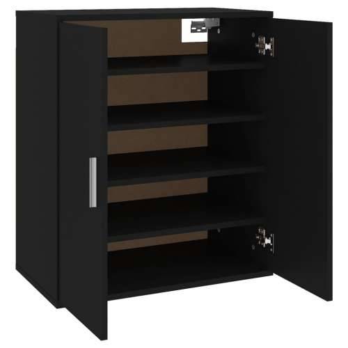 Ormarić za cipele crni 60 x 35 x 70 cm od konstruiranog drva - Crna 60 x 35 x 70 cm 1 shoe cabinet with door Cijena