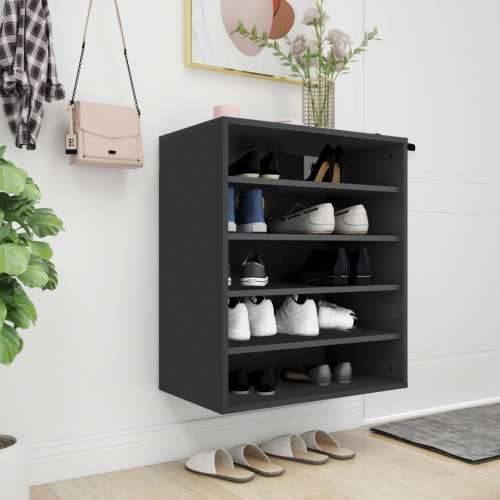 Ormarić za cipele crni 60 x 35 x 70 cm od konstruiranog drva - Crna 60 x 35 x 70 cm 1 shoe cabinet without door Cijena