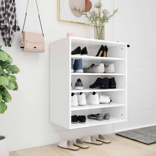Ormarić za cipele visoki sjaj bijeli 60 x 35 x 70 cm od iverice - Visoko sjajno bijela 60 x 35 x 70 cm 1 shoe cabinet without do Cijena