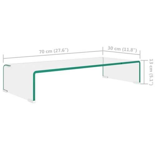 Stalak za TV /Monitor Prozirno Staklo 70x30x13 cm - *Transparent*an 70 x 30 x 13 cm 1 Cijena