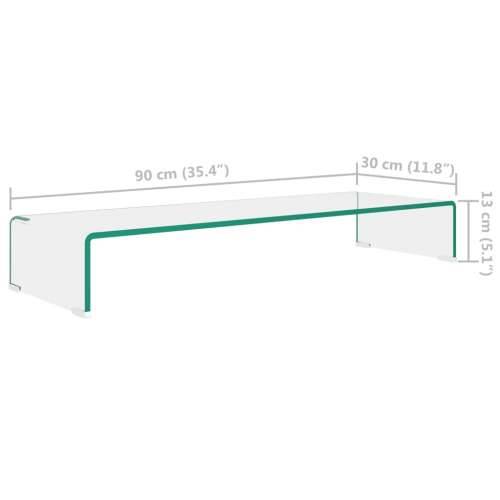 Stalak za TV /Monitor Prozirno Staklo 90x30x13 cm - *Transparent*an 90 x 30 x 13 cm 1 Cijena