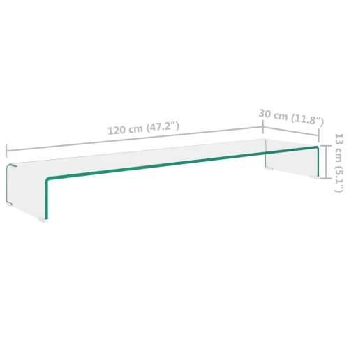 Stalak za TV /Monitor Prozirno Staklo 120x30x13 cm - *Transparent*an 120 x 30 x 13 cm 1 Cijena