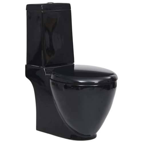 Keramička okrugla toaletna školjka s protokom vode crna Cijena