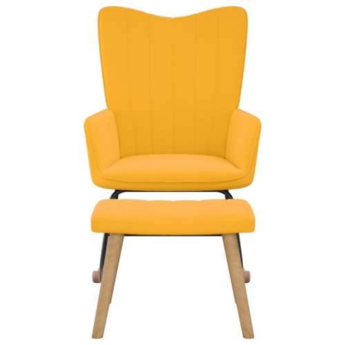 Stolica za ljuljanje s osloncem za noge boja senfa baršunasta Cijena