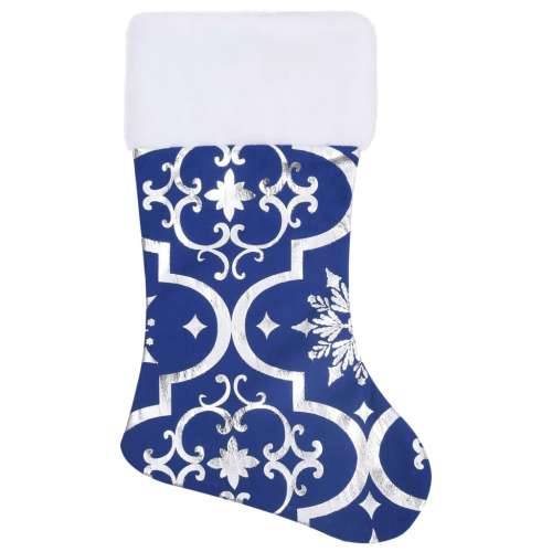 Luksuzna podloga za božićno drvce s čarapom plava 122cm tkanina Cijena