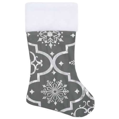 Luksuzna podloga za božićno drvce s čarapom siva 122 cm tkanina Cijena