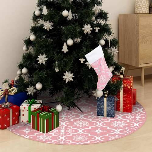 Luksuzna podloga za božićno drvce s čarapom ružičasta 122 cm Cijena