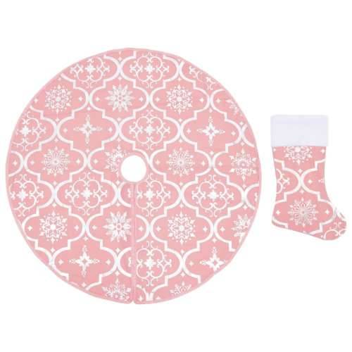 Luksuzna podloga za božićno drvce s čarapom ružičasta 122 cm Cijena