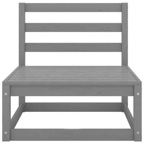 2-dijelna vrtna garnitura s jastucima siva od masivne borovine - Siva 1 Srednja sofa + kutna sofa Cijena