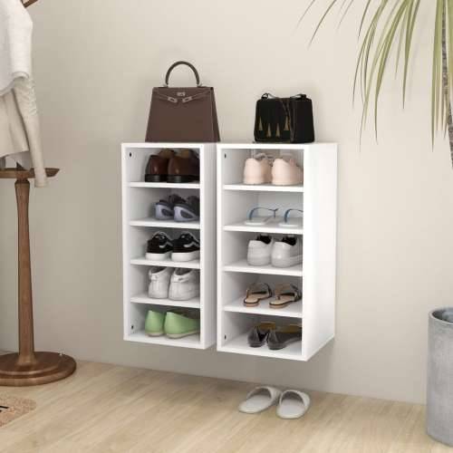 Ormarići za cipele 2 kom bijeli 31,5x35x70 cm konstruirano drvo - Bijela 31.5 x 35 x 70 cm 1 2x shoe cabinet without door Cijena
