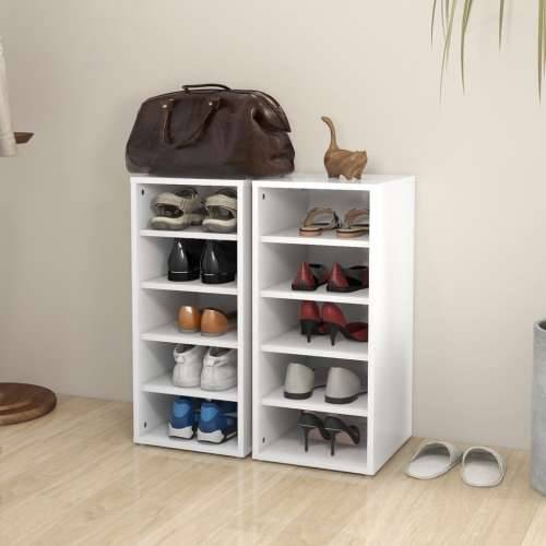 Ormarići za cipele 2 kom bijeli 31,5x35x70 cm konstruirano drvo - Bijela 31.5 x 35 x 70 cm 1 2x shoe cabinet without door Cijena