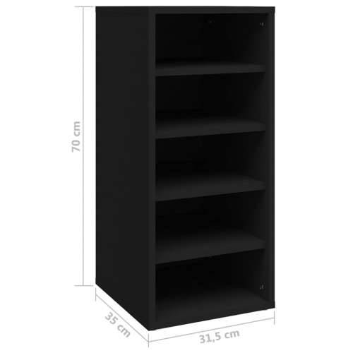 Ormarić za cipele crni 31,5 x 35 x 70 cm od iverice  - Crna 31.5 x 35 x 70 cm 1 shoe cabinet without door Cijena