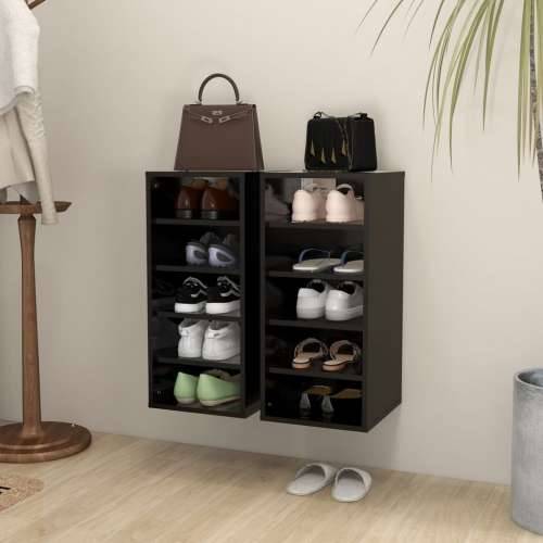 Ormarići za cipele 2 kom crni 31,5x35x70 cm konstruirano drvo - Crna 31.5 x 35 x 70 cm 1 2x shoe cabinet without door Cijena