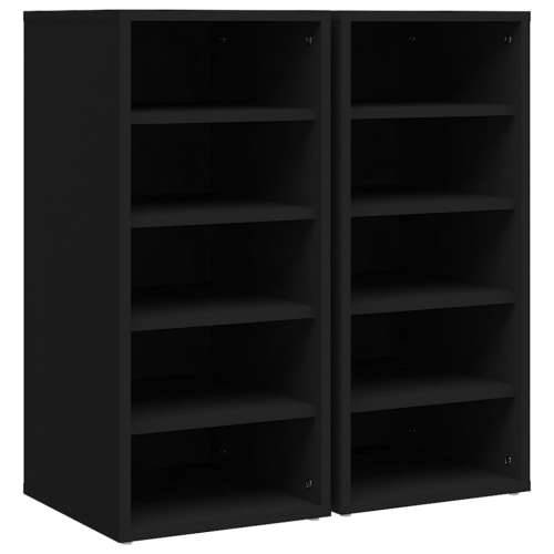 Ormarići za cipele 2 kom crni 31,5x35x70 cm konstruirano drvo - Crna 31.5 x 35 x 70 cm 1 2x shoe cabinet without door Cijena