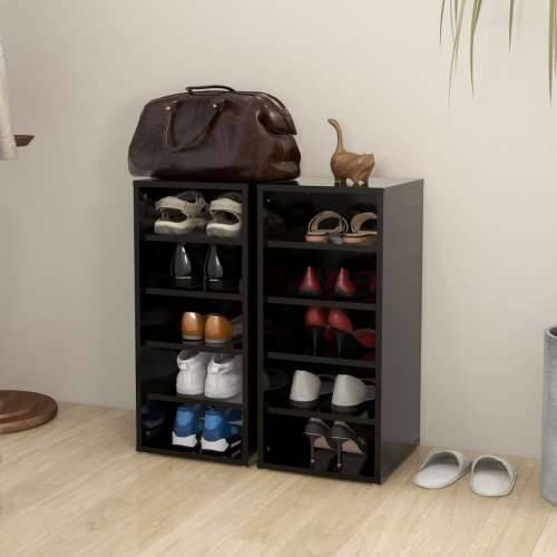 Ormarići za cipele 2 kom crni 31,5x35x70 cm konstruirano drvo - Crna 31.5 x 35 x 70 cm 1 2x shoe cabinet without door Cijena
