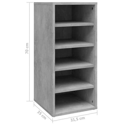 Ormarić za cipele boja betona 31,5x35x70 cm konstruirano drvo - Beton siva 31.5 x 35 x 70 cm 1 shoe cabinet without door Cijena