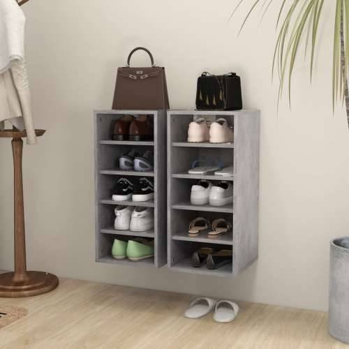 Ormarići za cipele 2 kom boja betona 31,5 x 35 x 70 cm drveni - Beton siva 31.5 x 35 x 70 cm 1 2x shoe cabinet without door Cijena