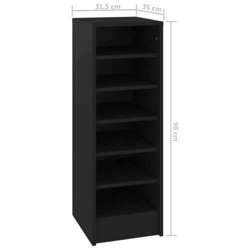 Ormarić za cipele crni 31,5 x 35 x 90 cm konstruirano drvo - Crna 31.5 x 35 x 92 cm 1 shoe cabinet without door Cijena