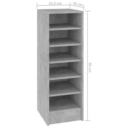 Ormarić za cipele boja betona 31,5x35x90 cm konstruirano drvo - Beton siva 31.5 x 35 x 90 cm 1 shoe cabinet without door Cijena