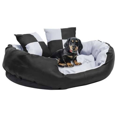 Dvostrani perivi jastuk za pse sivo-crni 85 x 70 x 20 cm