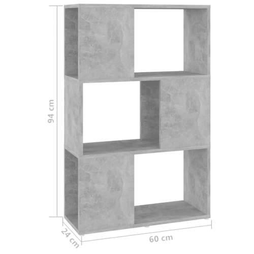 Ormarić za knjige / pregrada boja betona 60x24x94 cm drveni - Beton siva 1 60 x 24 x 94 cm Cijena