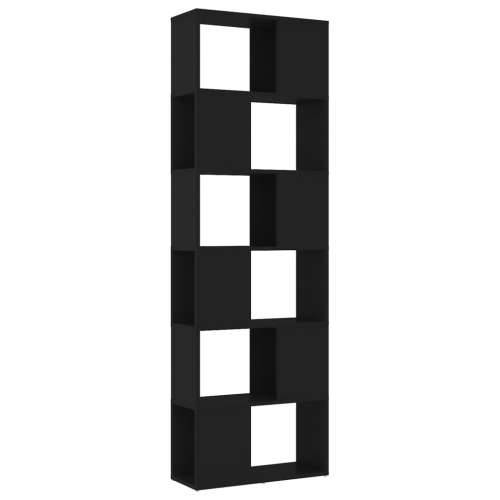 Ormarić za knjige / Paravan - Sobna pregrada crni 60x24x186 cm drvena - Crna 60 x 24 x 186 cm 1 Cijena