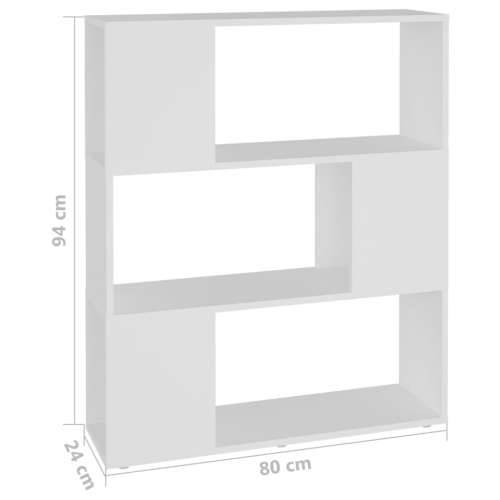 Ormarić za knjige / Paravan - Sobna pregrada bijeli 80x24x94 cm drvena - Bijela 1 80 x 24 x 94 cm Cijena