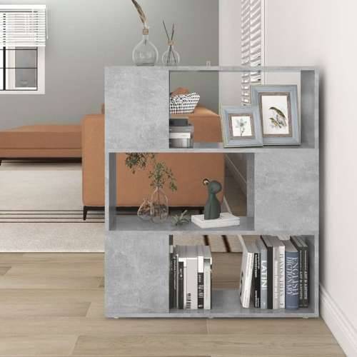 Ormarić za knjige / pregrada boja betona 80x24x94 cm drvena - Beton siva 1 80 x 24 x 94 cm Cijena