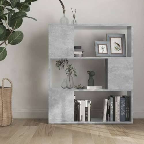 Ormarić za knjige / pregrada boja betona 80x24x94 cm drvena - Beton siva 1 80 x 24 x 94 cm Cijena