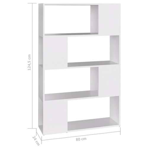 Ormarić za knjige / pregrada bijeli 80 x 24 x 124,5 cm drveni - Bijela 1 80 x 24 x 124.5 cm Cijena