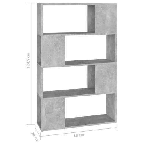 Ormarić za knjige / pregrada boja betona 80x24x124,5 cm drveni - Beton siva 1 80 x 24 x 124.5 cm Cijena